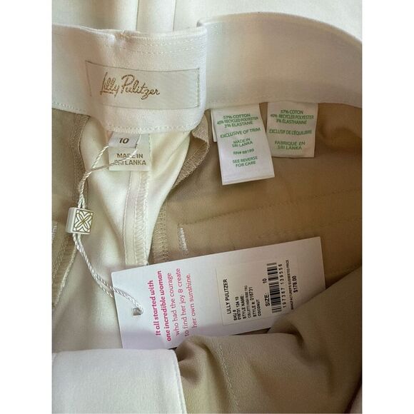NWT Lilly Pulitzer 33" Colletti High Rise Trouser in Coconut- size 10 - Picture 9 of 12